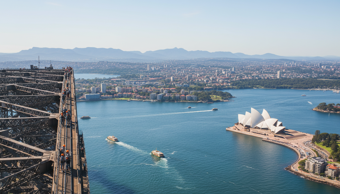 découvrez l'aventure unique de gravir le mythique harbour bridge de sydney et profitez d'une vue imprenable sur la ville et son emblématique pont à couper le souffle.